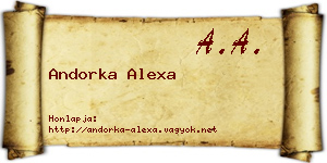 Andorka Alexa névjegykártya